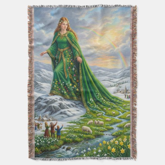 Brigid’s Mantle (Bringing the Spring) Deken (Voorkant Verticaal)