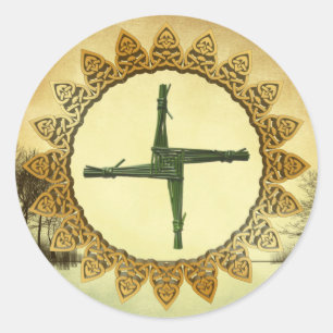 Brigid's Cross Imbolc Pagan Wiccan Vakantie Ronde Sticker