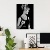 Brigitte Bardot Print, vrouw drinkt wijn poster (Thuiskantoor)
