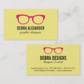 Bril (Hot Pink) Visitekaartje (Voorkant / Achterkant)