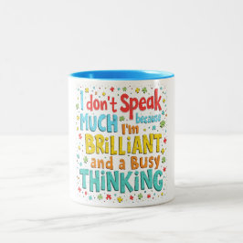 Briljant en druk denken tweekleurige koffiemok