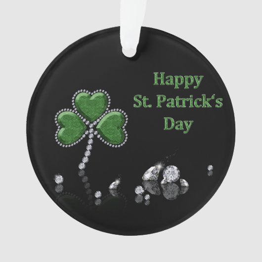 Briljant Happy St. Patrick's Day Diamonds Ornament (voorkant)