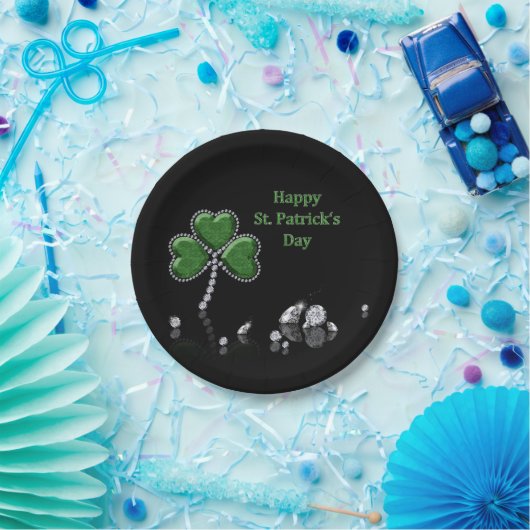 Briljant Happy St. Patrick's Day Diamonds Papieren Bordje (Feest)