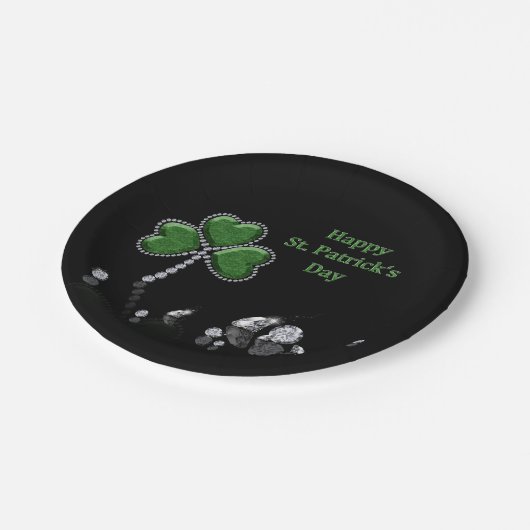 Briljant Happy St. Patrick's Day Diamonds Papieren Bordje (Gekanteld)