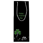 Briljant Happy St. Patrick's Day Diamonds Wijn Cadeautas (Voorkant)