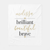 Briljant Mooie Dappere Gepersonaliseerde Naam Fleece Deken (Voorkant)