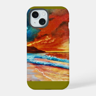 Briljant Tropisch Zeelandschap iPhone 15 Hoesje