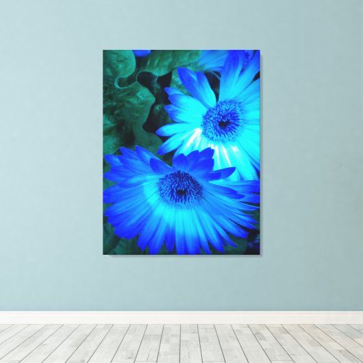 Briljantblauw doek canvas afdruk (Insitu (Houten vloer))