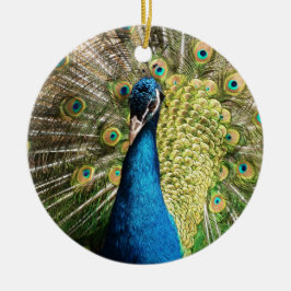 Briljantblauw Peacock Keramisch Ornament
