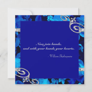 Briljantblauw Roos en diamantswirls Bindende DBNF Kaart