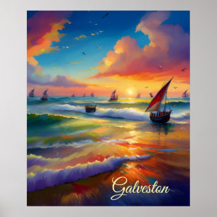 Briljante Abstracte Zee Scene Digitale Print Poste