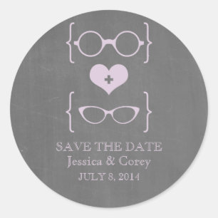 Briljante Brillen Schoolbord 'Save the Date'-stick Ronde Sticker