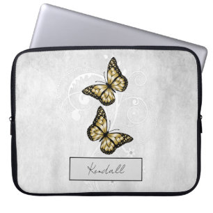 Briljante goudvlinders laptop sleeve