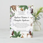 Briljante katoenbloem Waterverf bruiloft Kaart (Staand voorkant)