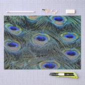 Briljante kleuren Peacock Feathers Blue Gold Tissuepapier (Craft)