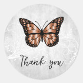 Briljante koper Butterfly Dank u Ronde Sticker (Voorkant)
