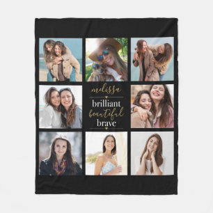 Briljante Mooie Moedige Fotocollage Fleece Deken