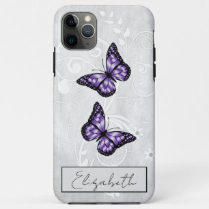 briljante Paarse buttervliegen iPhone 11 Pro Max Hoesje