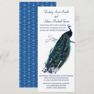Briljante Peacock bruiloft uitnodiging