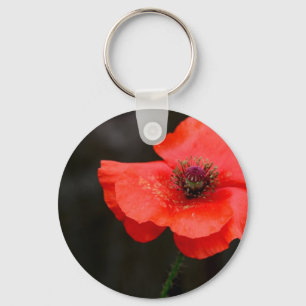 Briljante rode papaver sleutelhanger