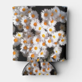 Briljante witte dagen op zwarte Florale kunst Blikjeskoeler (Voorkant)