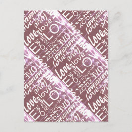 Briljante woorden van witte en roze klassieke lief briefkaart
