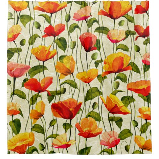 Briljantpapaver Douchegordijn (Voorkant)