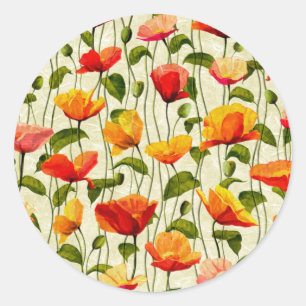Briljantpapaver Ronde Sticker