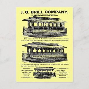 Brill Company Streetcars en Trolleys Briefkaart