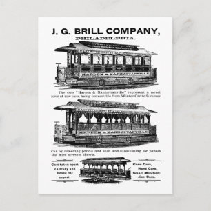 Brill Company Streetcars en Trolleys Briefkaart
