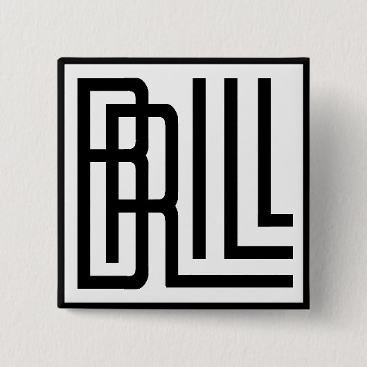 Brill Vierkante Button 5,1 Cm (Voorkant)