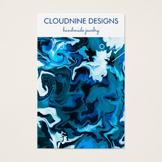 Brillant Bleu Paint Fils Élevant Collier Bijoux (Devant)