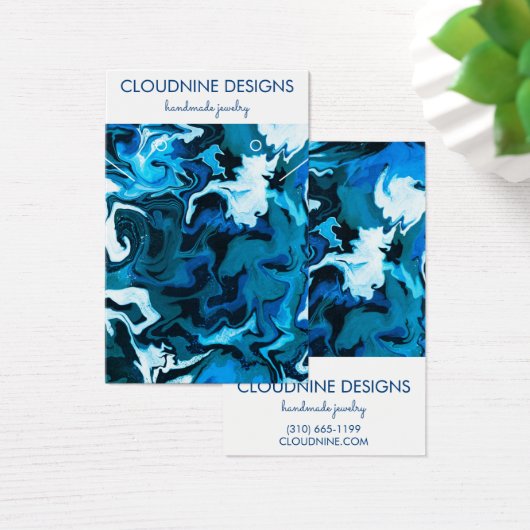 Brillant Bleu Paint Fils Élevant Collier Bijoux (Bureau)