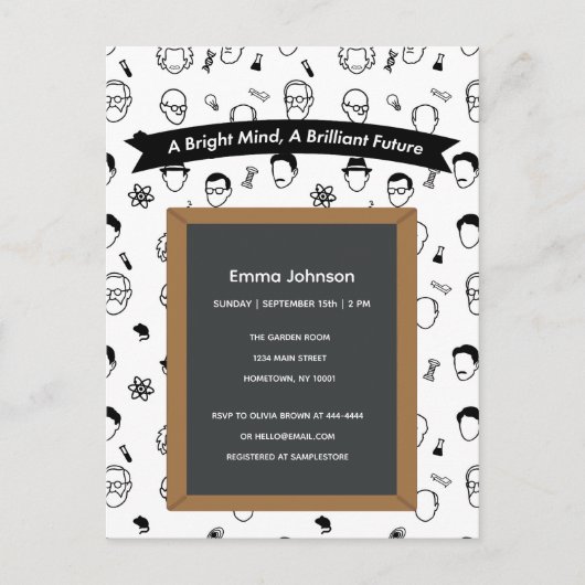 Brillant esprit brillant futur Editable Invitation (Devant)