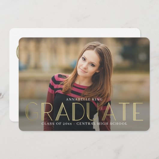 Brillant esprit Faire-part de diplôme Invitation (Devant / Derrière)