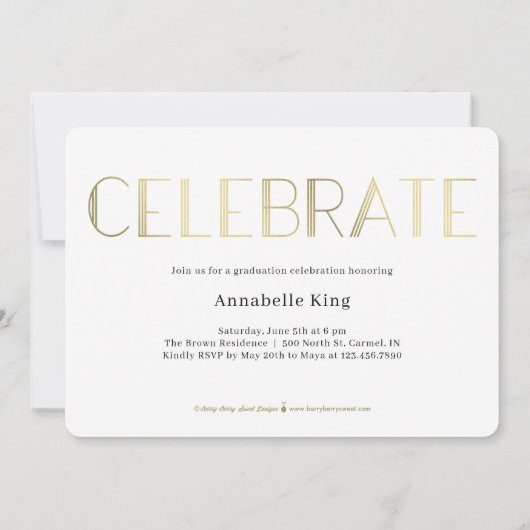 Brillant esprit Faire-part de diplôme Invitation (Dos)