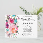 Brillant Floral nuptiale invitation (Debout devant)