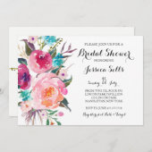 Brillant Floral nuptiale invitation (Devant / Derrière)