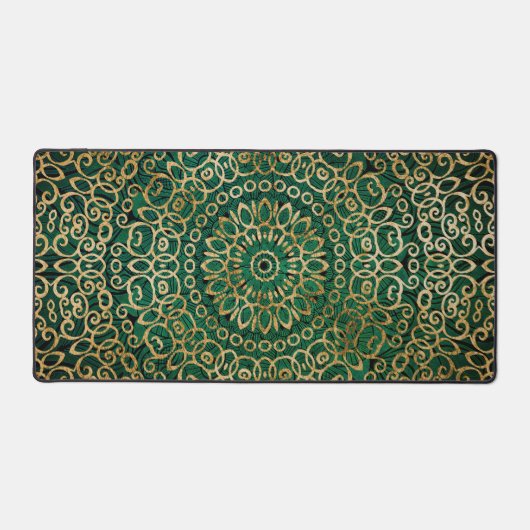 Brillant Mandala Art Zen Boho Vert Et Or Design (Recto)