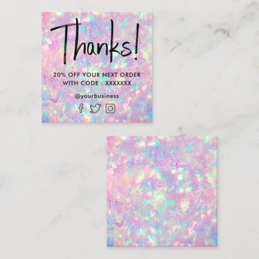 brillant opal texture carte de réduction (Devant / Derrière)