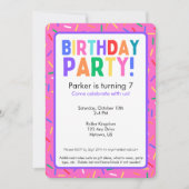 Brillant rose arrose Invitation de fête d'annivers (Devant)