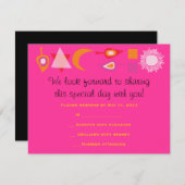 BRILLANT ROSE MITZVAH Bar Bat mitzvah Carte de rép (Devant / Derrière)