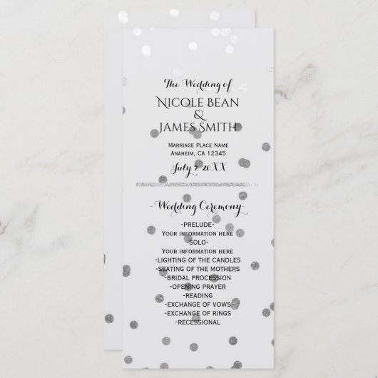 Brillant Silver Glamor Glam Chic Programme moderne (Devant / Derrière)