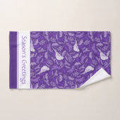 Brillant violet et blanc d'hiver Oiseau floral (Serviette à main)