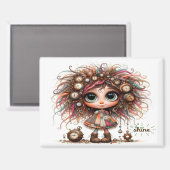 Brillante fille Steampunk 7300 Magnet (Recto/Verso)
