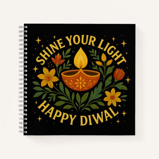 Brille ta lumière - Joyeux Carnet Spiral Diwali (Devant)