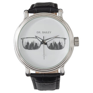  brillen en Cityscape Watch Horloge