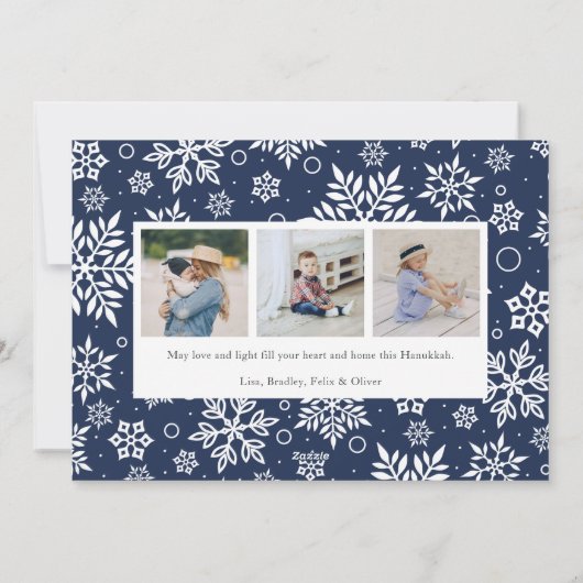 Briller | Carte Hanoukka photo complète (Dos)
