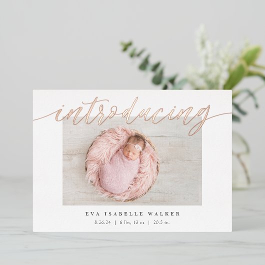 Briller Introduction Faire-part de naissance à hui (Debout devant)