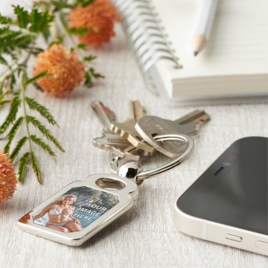 BRILLEZ ! 🔑 Porte-clés en métal – Ajouter une ima (Côté )